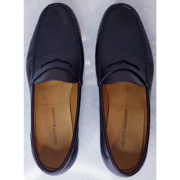 BECKETT SIMONON Cohen Penny Loafers Brown Leather Men's Size 10.5 Handcrafted - Picture 3 of 16